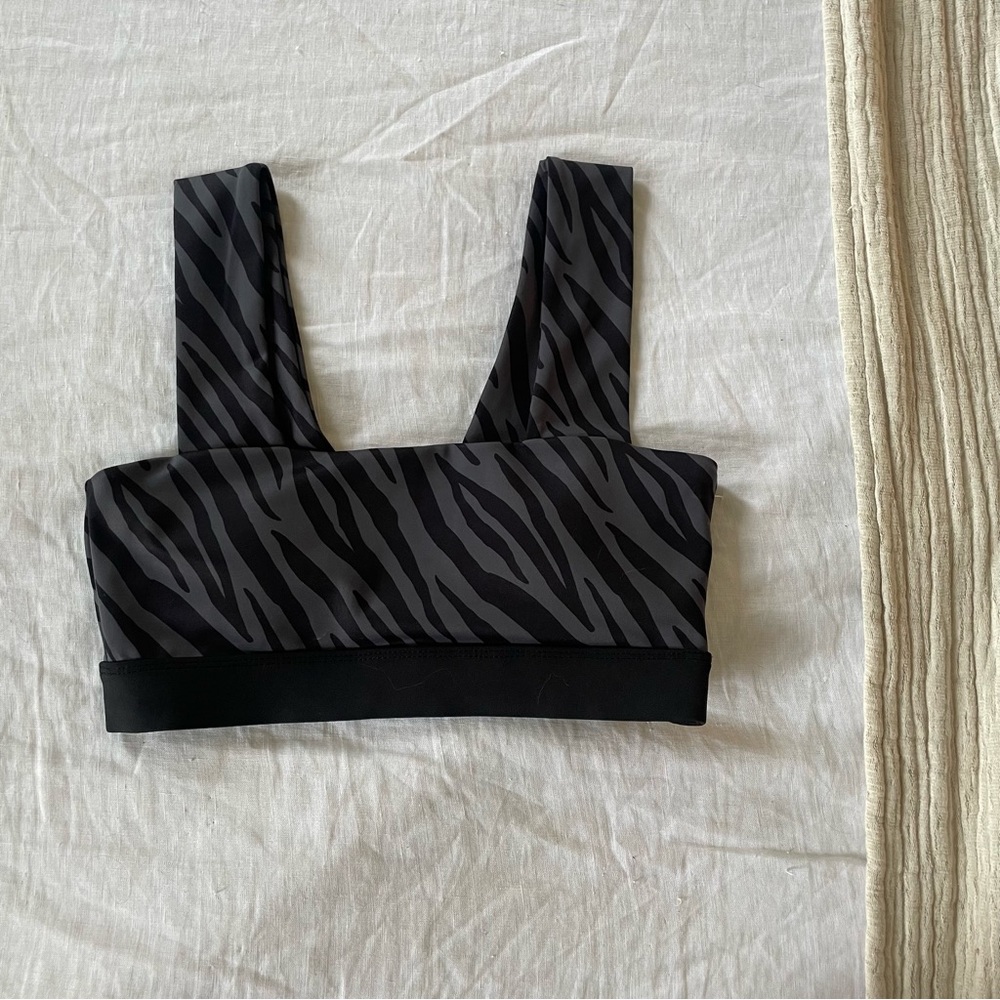 $65 All Fenix Zebra Print Sports Bra